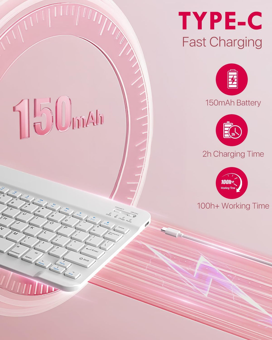 MoKo Hülle mit Tastatur für iPad A16 11 Generation 2025/10 Generation 2022(11/10.9 Zoll),TPU Schutzh