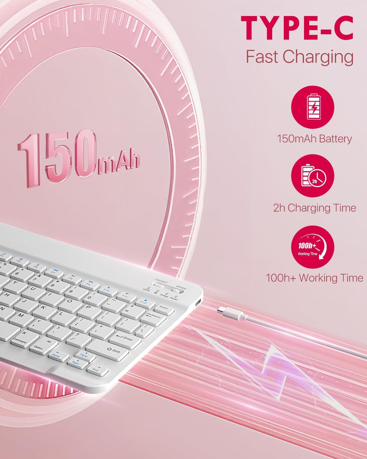 MoKo Hülle mit Tastatur für iPad A16 11 Generation 2025/10 Generation 2022(11/10.9 Zoll),TPU Schutzh