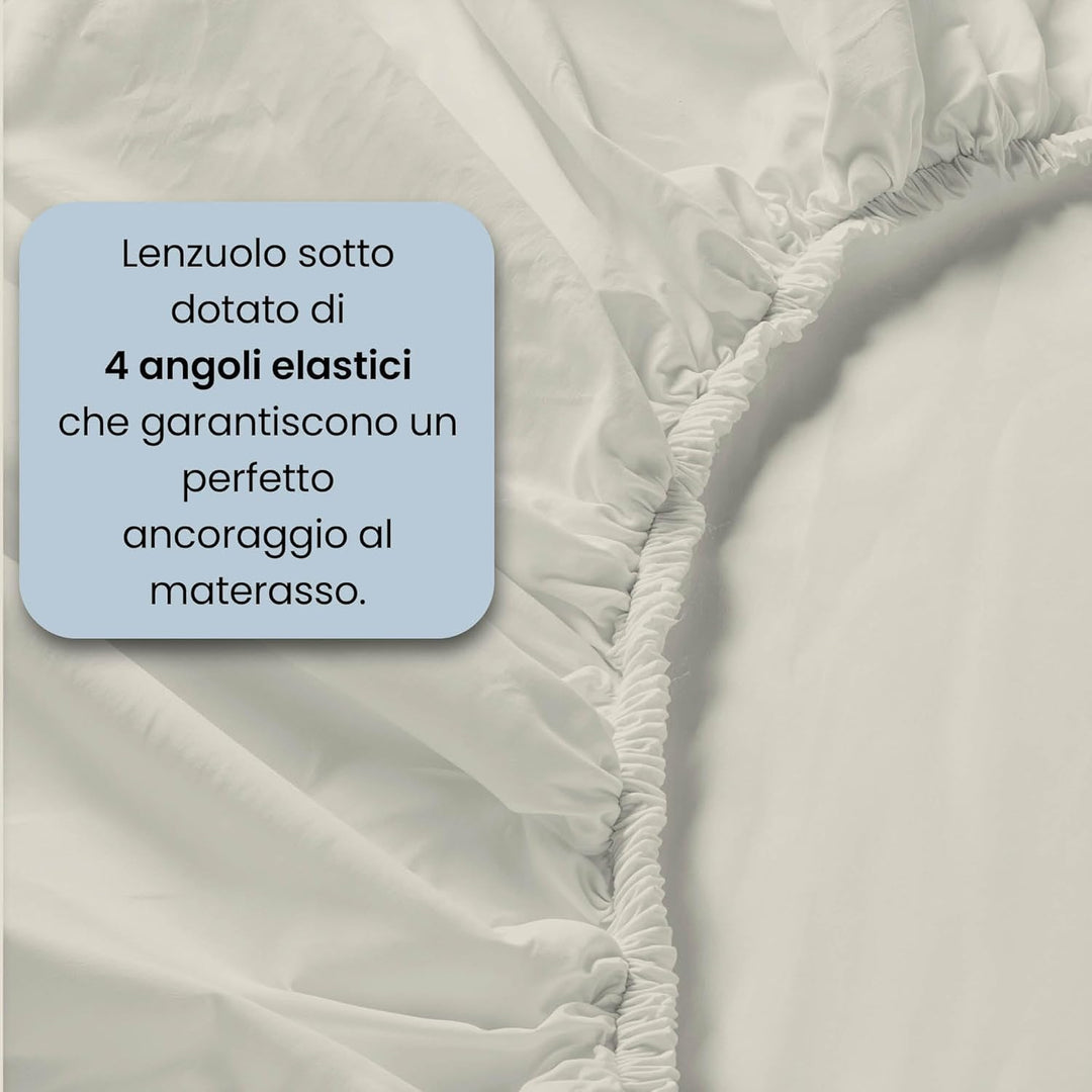 Italian Bed Linen Max Color Bettwäsche-Set, Creme, Doppelte, Creme