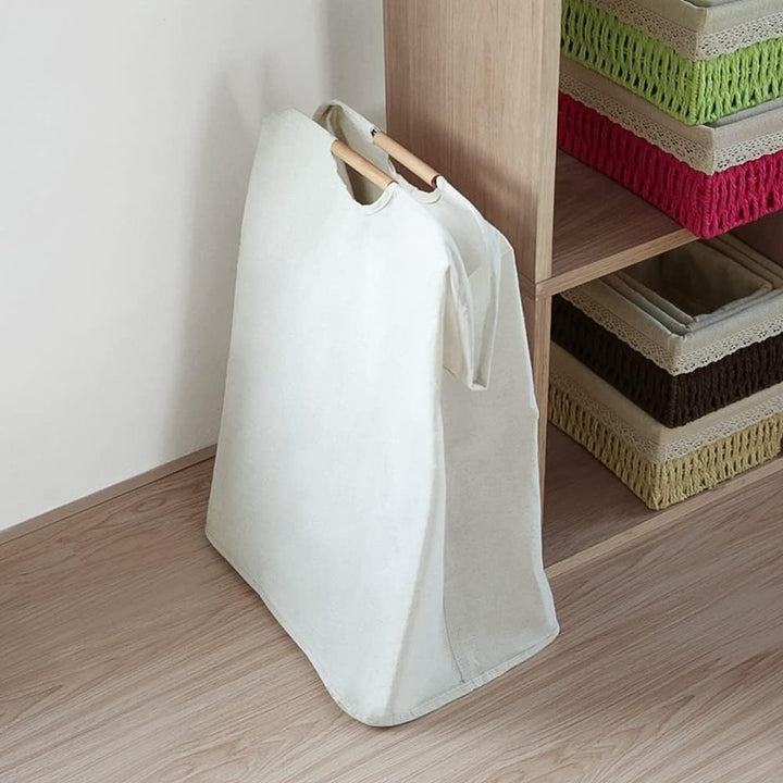Yolistar Wäschekorb 40x30x30 cm - Faltbarer Wäschesammler aus Baumwolle & Leinen, Kompakter Wäscheko
