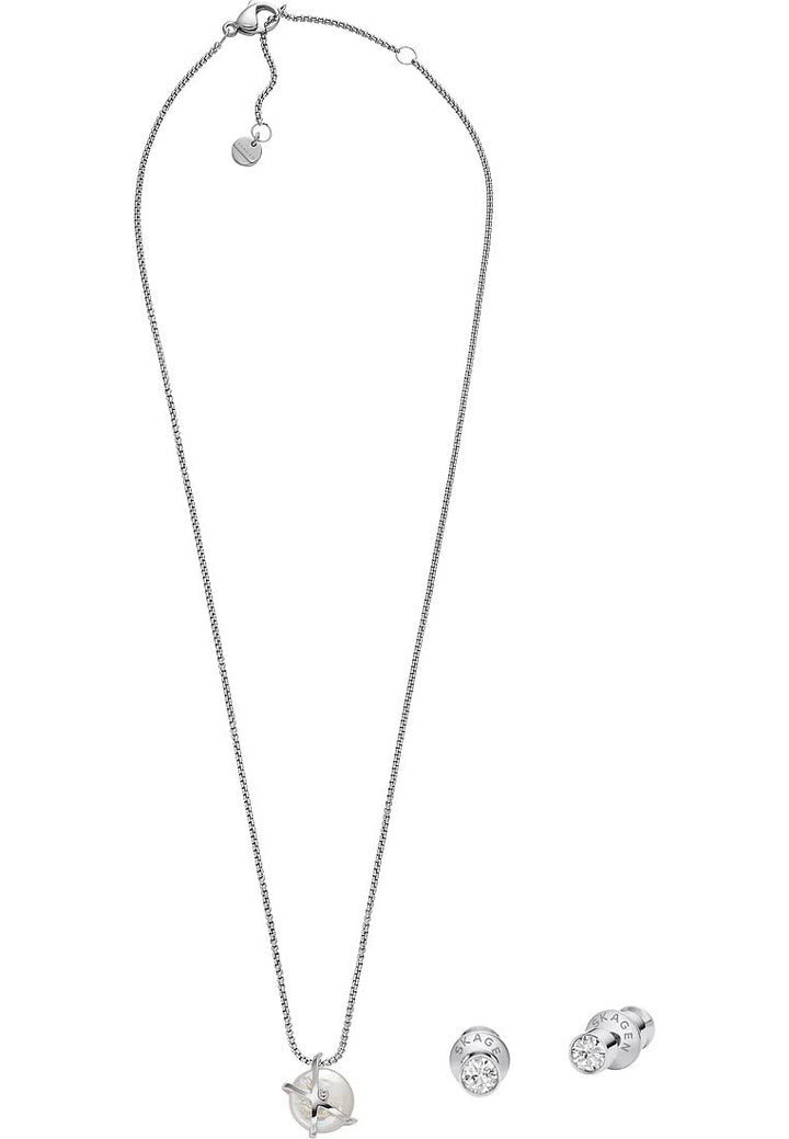 SKAGEN Set Für Frauen Agnethe, Länge: 406mm+50mm, Breite: 11mm, Höhe: 14.2mm Silber Edelstahl Set, S