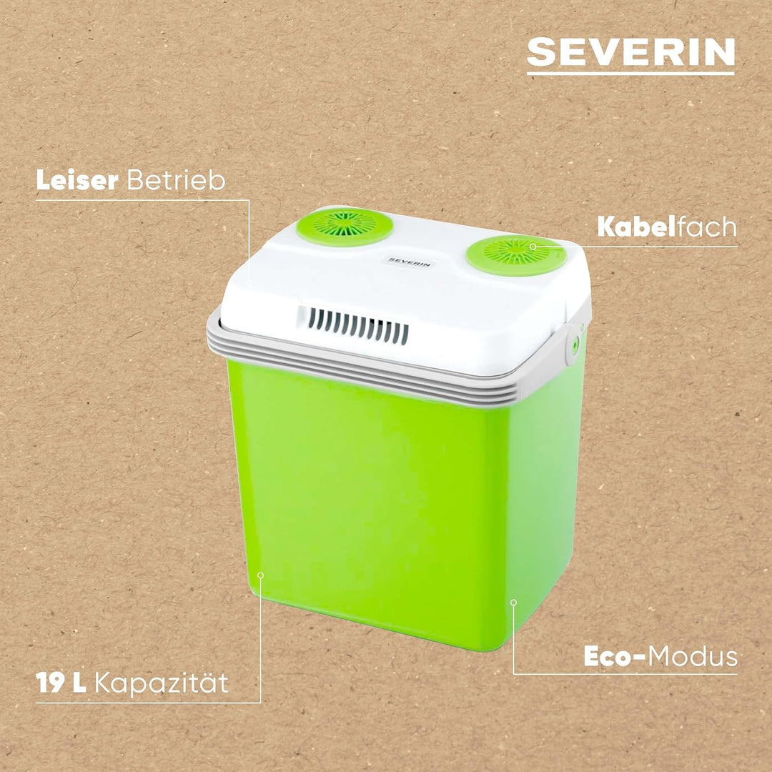 SEVERIN Elektrische Kühlbox (19 L) mit Kühl- und Warmhaltefunktion, Auto Kühlbox mit 2 Anschlüssen (