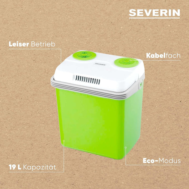 SEVERIN Elektrische Kühlbox (19 L) mit Kühl- und Warmhaltefunktion, Auto Kühlbox mit 2 Anschlüssen (