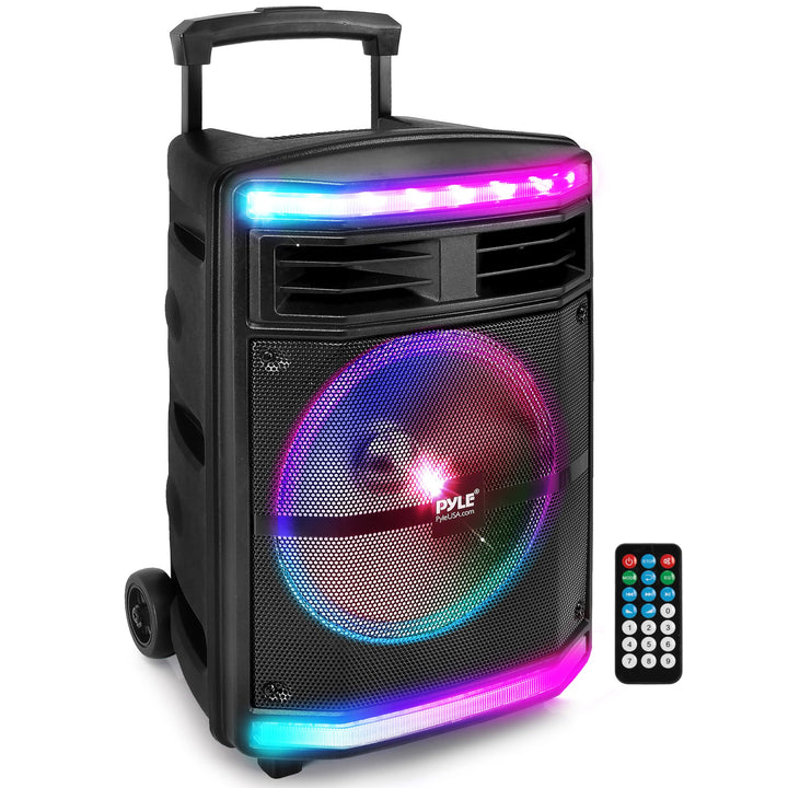 Pyle Partybox - Bluetooth Lautsprecher Gross, PA Anlage, Musikbox, Karaoke Box, 600W, 10" Subwoofer,