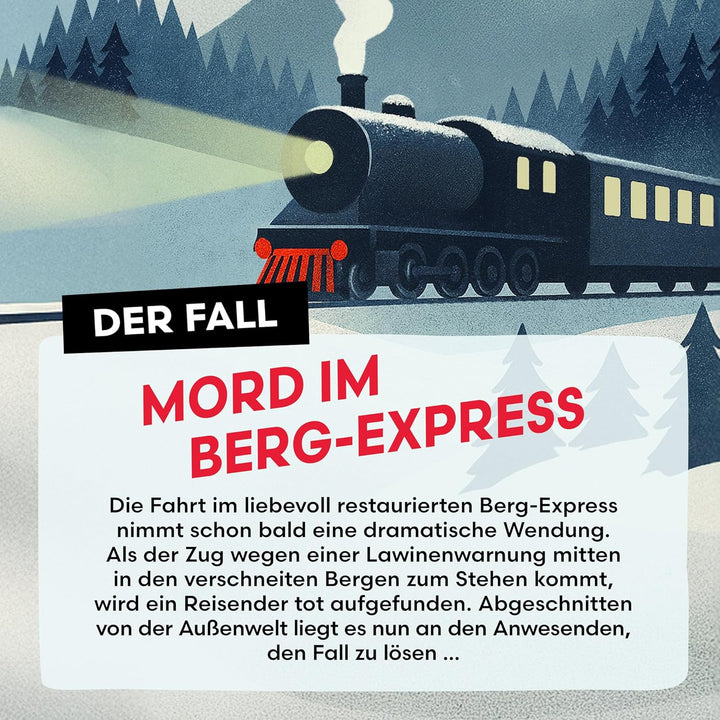 Krimidinner für Zuhause - 6 bis 8 Personen - Mord im Berg-Express - Das spannende Krimispiel ab 16 J