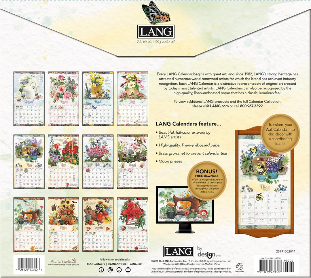 LANG Garden Botanicals 2025 Wandkalender (25991002014), 2025