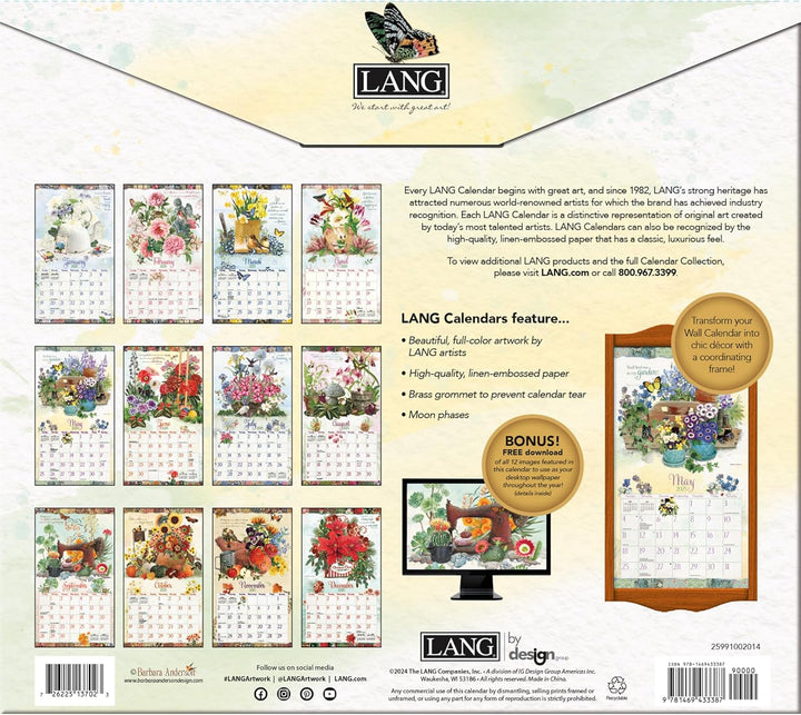 LANG Garden Botanicals 2025 Wandkalender (25991002014), 2025