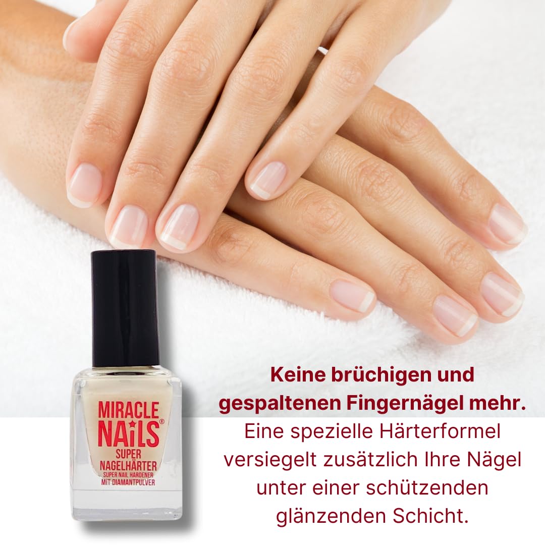 Miracle Nails Super Nagelhärter 3x 8 ml I Nagelstärker I Nagelverstärker I Nagellack I Nagelbruch I