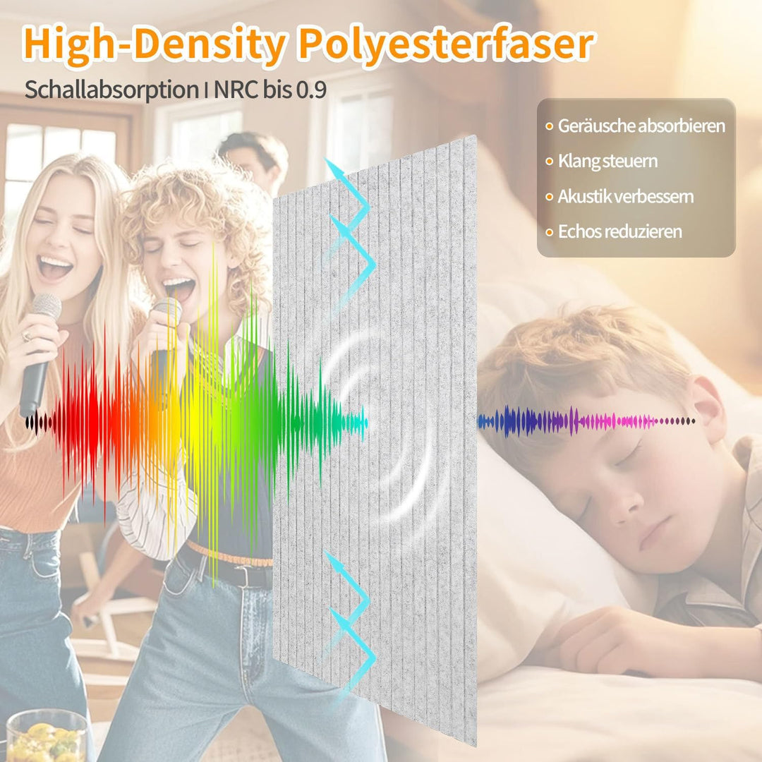 8.64㎡ Akustikpaneele 120x60 cm 12er Selbstklebend Akustikplatten Schallschutzplatten für Homeoffice