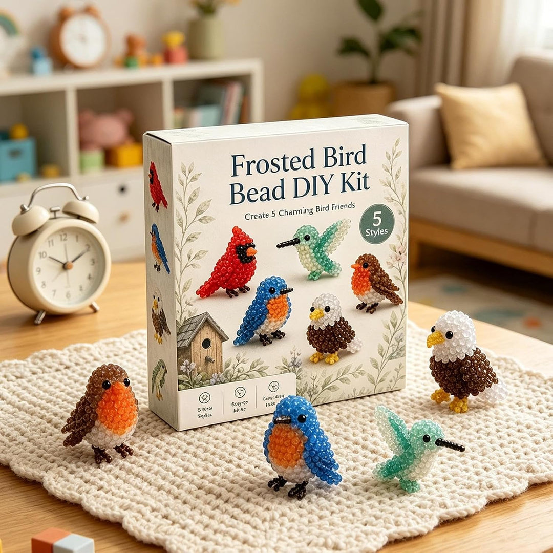 Tier-Perlen-Set - Süsse Handgefertigte Perlenarbeit, Fädelkunst | 3D Perlenvogel DIY-Bastelset - für