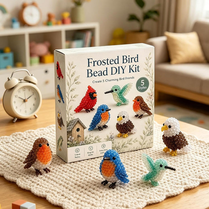 Tier-Perlen-Set - Süsse Handgefertigte Perlenarbeit, Fädelkunst | 3D Perlenvogel DIY-Bastelset - für