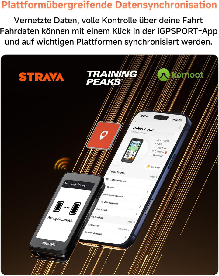 iGPSPORT BiNavi Air Fahrradcomputer Kabellos