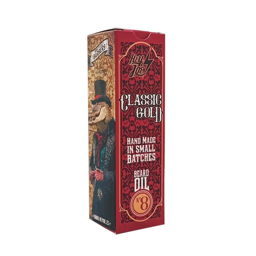 Hey Joe Bartöl Nr. 8 Classic Gold, 30 ml, nährt und glättet den Bart, mit Argan-, Jojoba- und Macada