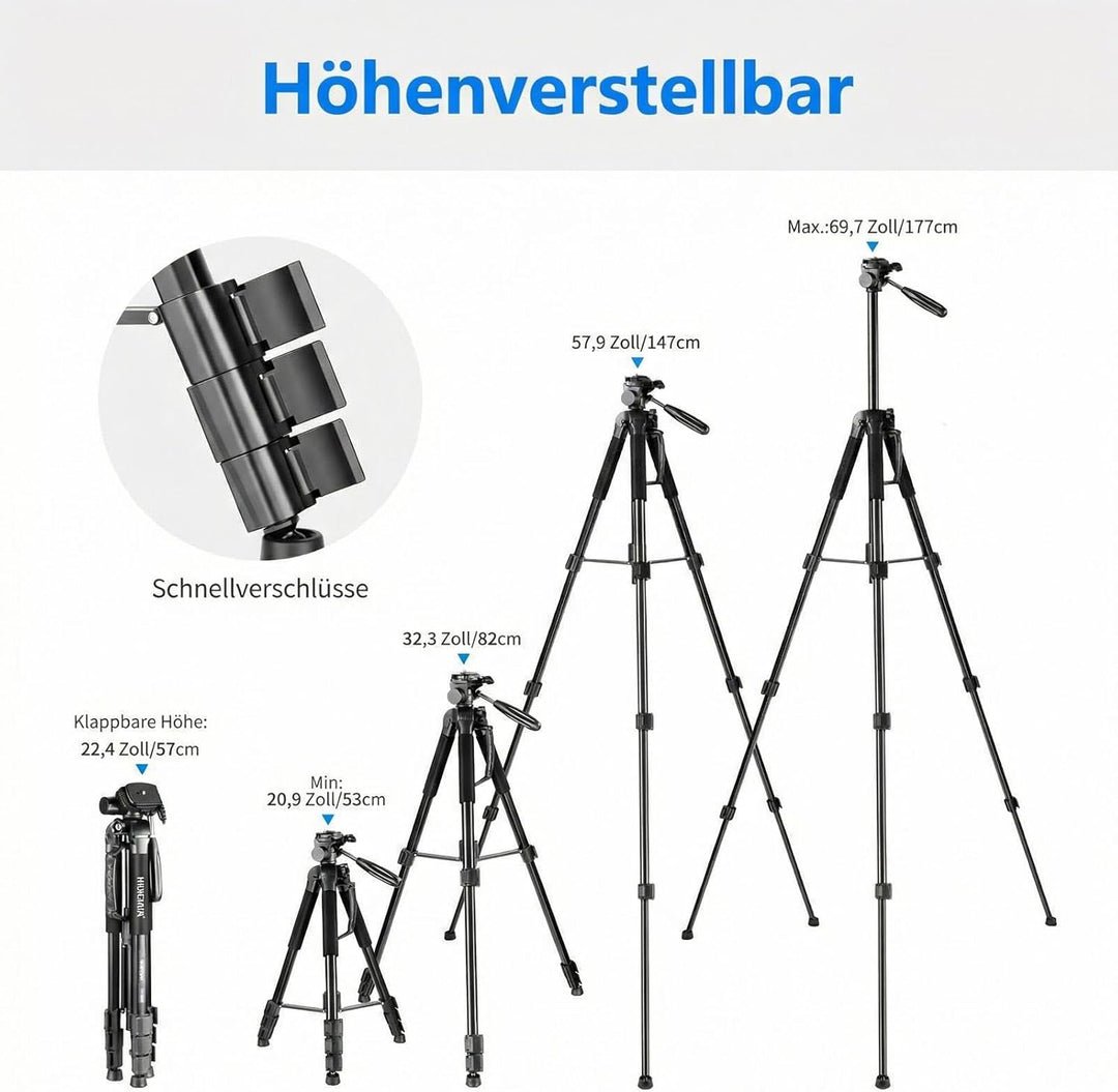 NEEWER 2 in 1 Kamera Stativ und Einbeinstativ, 177cm tragbares Reisestativ aus Aluminiumlegierung mi