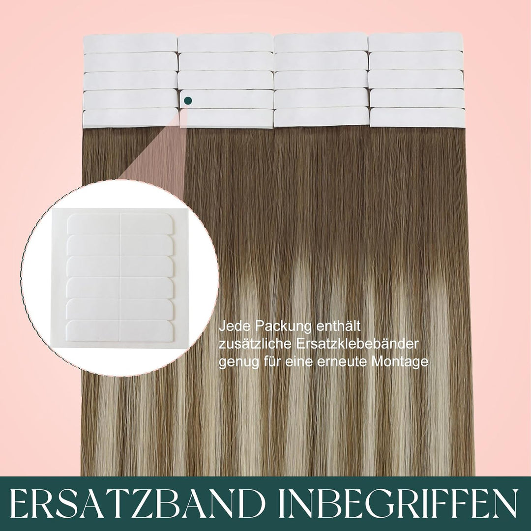 Easyouth Balayage Tape in Echthaar Extension Tape on Haarverlangerung Remy Menschenhaar Tape Extensi
