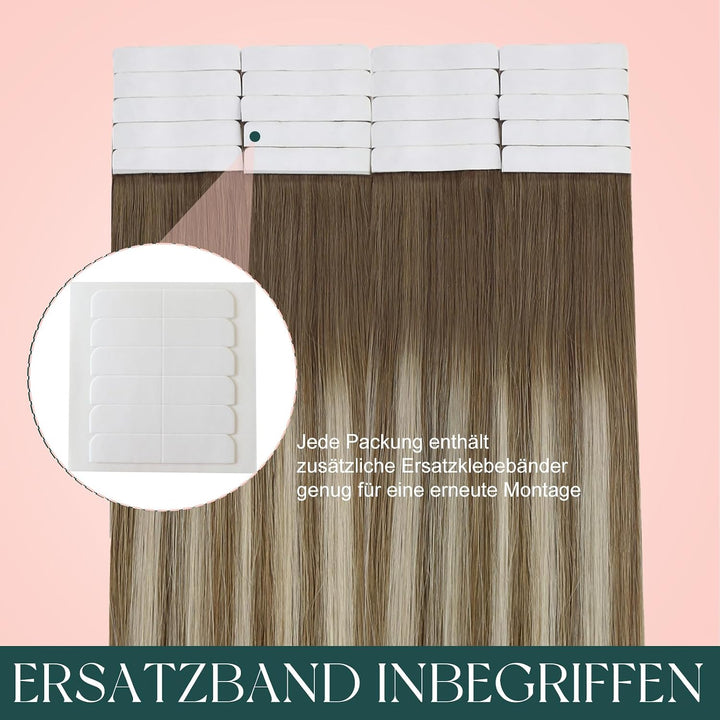 Easyouth Balayage Tape in Echthaar Extension Tape on Haarverlangerung Remy Menschenhaar Tape Extensi