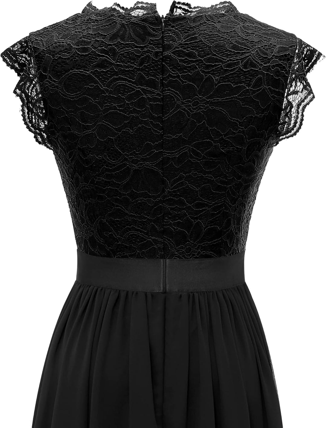 Dressystar Damen Abendkleid Lang Elegant für Hochzeit Spitze Chiffon Maxi Ballkleider Flügelärmel Co
