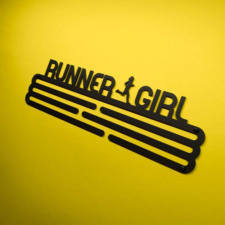 United Medals Runner Girl Medaillenhalter Edelstahl | Medaillen Aufhänger | Medal Hanger Holder Disp