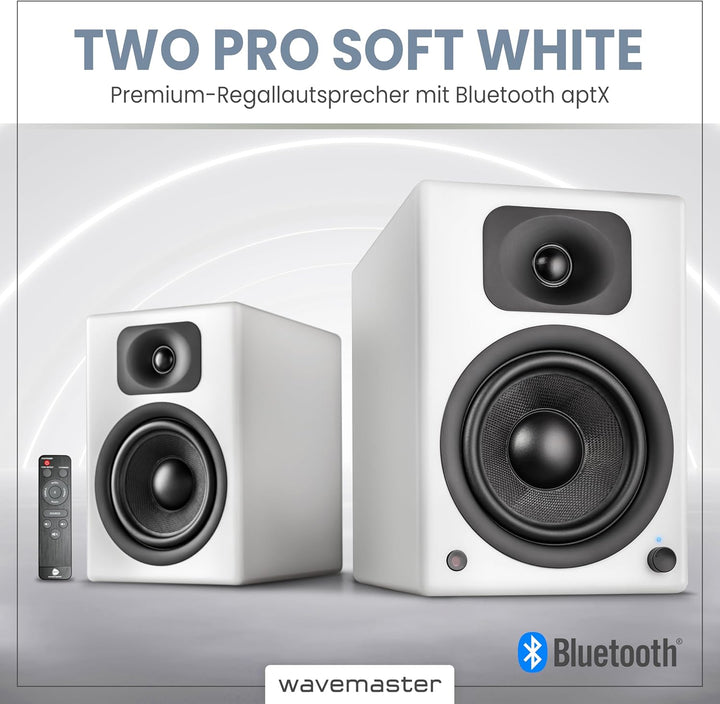 wavemaster TWO PRO white – Regallautsprecher-System (110 Watt) mit Bluetooth-Streaming, digitalen An