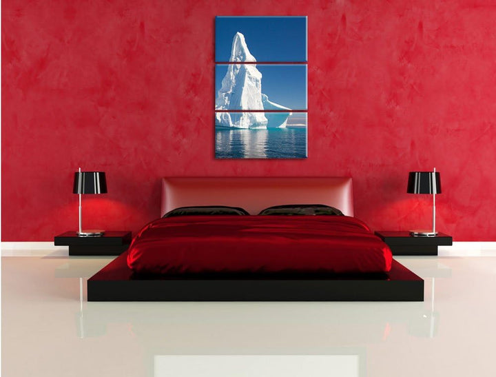 Pixxprint Riesiger kustvoller Eisberg 3-Teiler Leinwandbild 120x80 Bild auf Leinwand