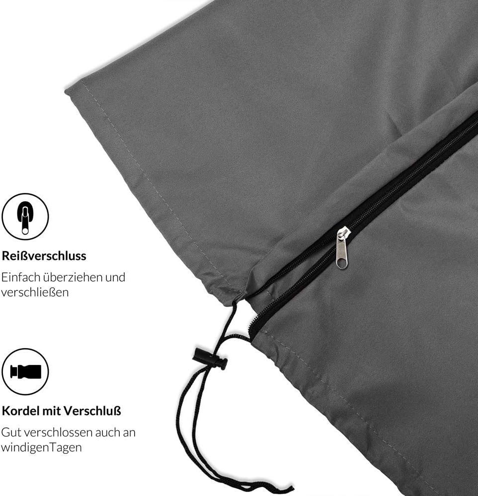 DEUBA® Schutzhülle Sonnenschirm für 3,5m Schirme Schirm Abdeckhaube Abdeckung Hülle Plane Ampelschir