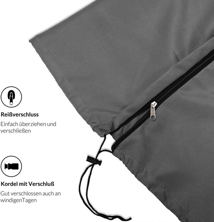 DEUBA® Schutzhülle Sonnenschirm für 3,5m Schirme Schirm Abdeckhaube Abdeckung Hülle Plane Ampelschir