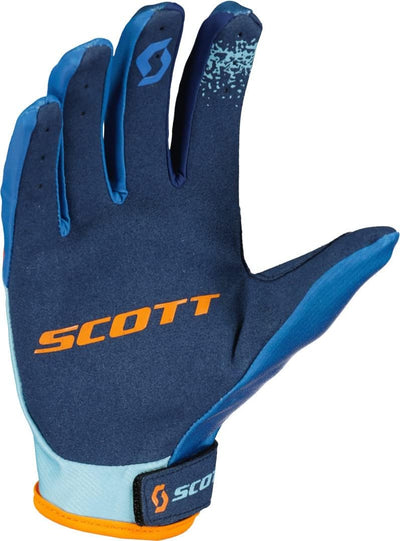 Scott 350 Race Evo MX Motocross/DH Fahrrad Handschuhe blau/orange 2023, M