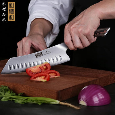 HOSHANHO Santoku Messer, Japanische Küchenmesser Kochmesser Profi Messer, AUS-10 Scharfe Messerkling