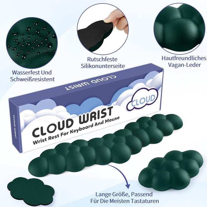 Sushret Handballenauflage Tastatur Wolke, Ergonomische Handauflage Mit PU Leder Memory Schaum, Cloud