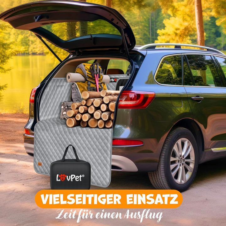 Lovpet Kofferraumschutz mit Seiten- und Ladekantenschutz Hundedecke für Auto-Rückbank mit Sichtfenst