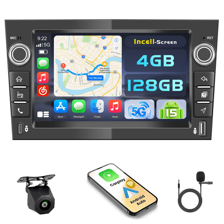 Hikity Android 15 4+128G Autoradio für Opel Corsa Astra Antara Meriva Combo Signum Zafira mit 7'' In