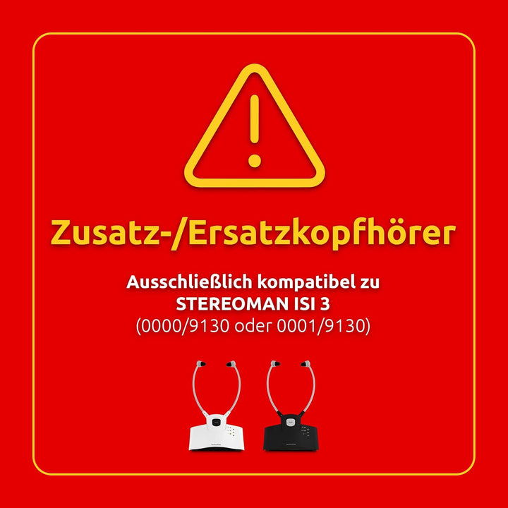 TechniSat STEREOMAN ISI 3 - Kopfhörer (Zweithörer, kabelloser Stereo-Funkkopfhörer inkl. Akku, ohne