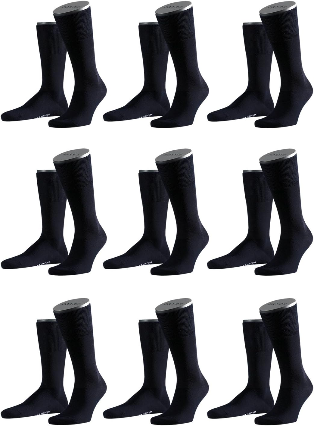 FALKE Herren Airport Socken Strümpfe 14435 9 Paar, Farbe:Blau;Sockengrösse:39-40;Artikel:14435-6370