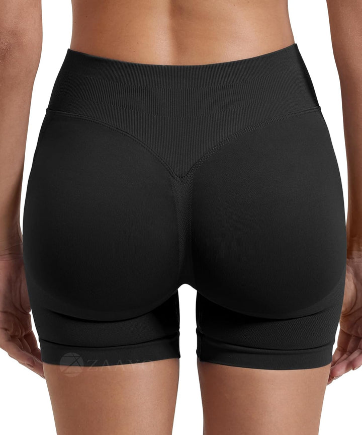 ZAAYO Damen Sport Shorts Hidden Scrunch Workout Auswirkungen Short 4.5 "Scrunch Butt Lifting Gym Sho