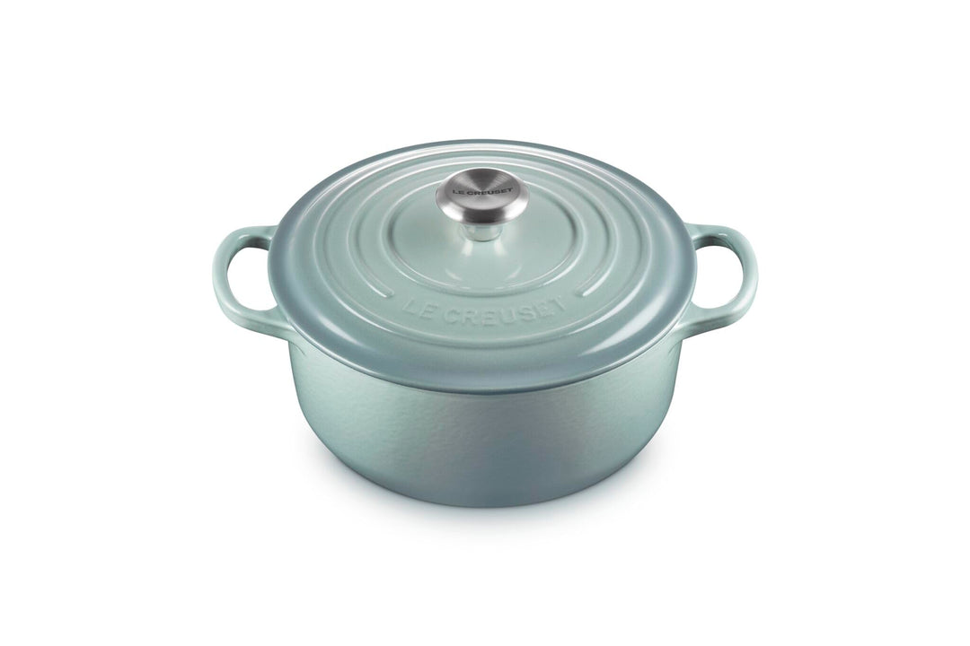 Le Creuset Signature Runder Bräter aus Gusseisen, 20 cm, 2,4 Liter, Sea Salt