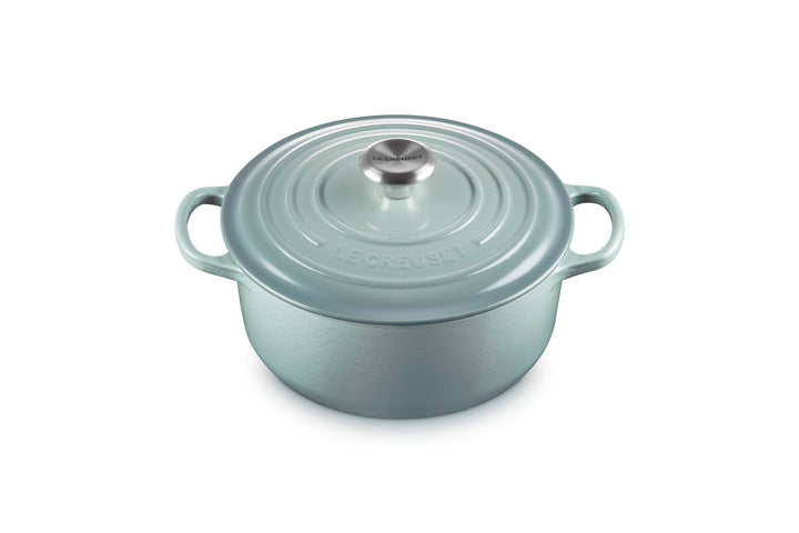 Le Creuset Signature Runder Bräter aus Gusseisen, 20 cm, 2,4 Liter, Sea Salt