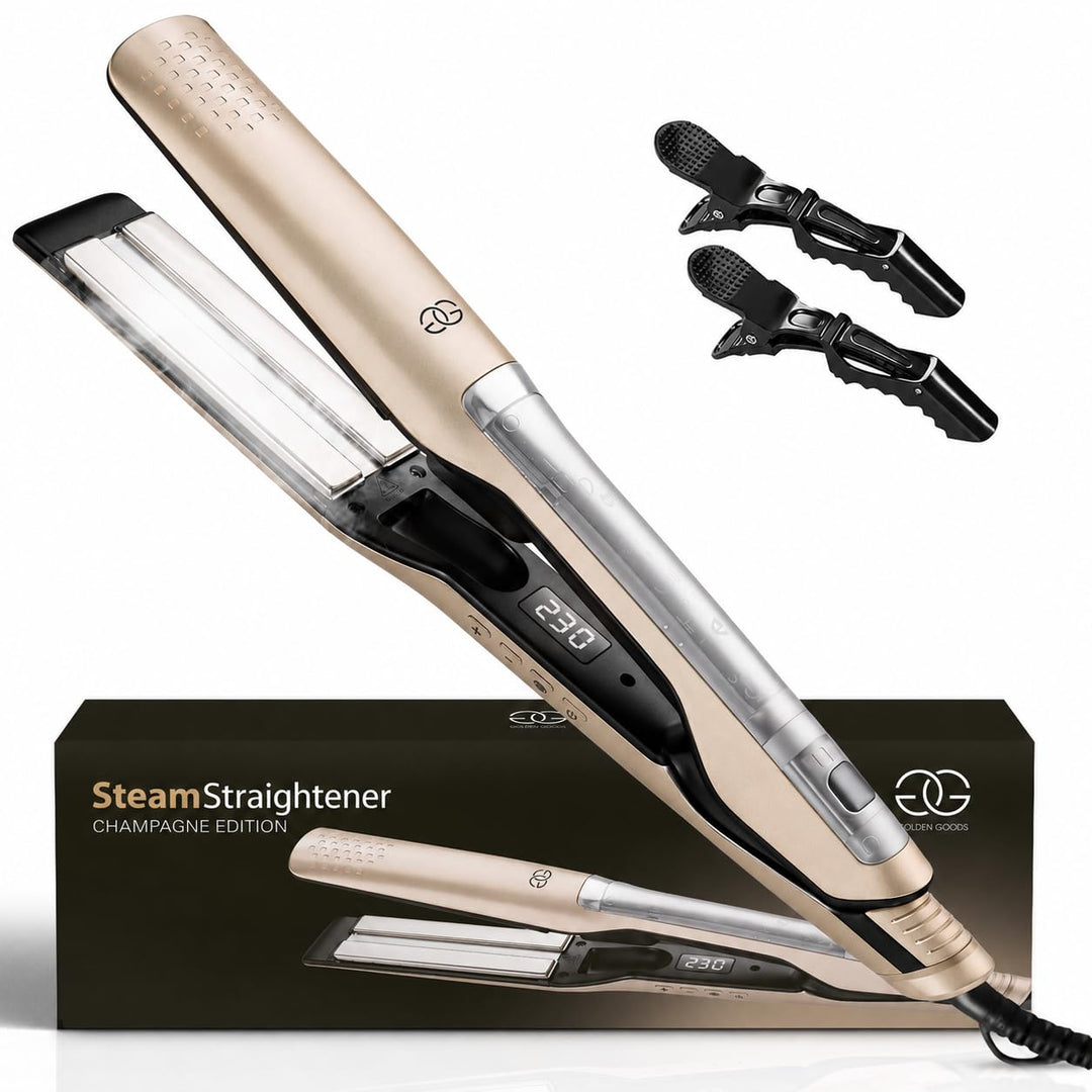 Glätteisen 2-in-1 Professionelles Haarglätter Lockenstab GOLDEN GOODS - Dampfglätter, Hair Straighte