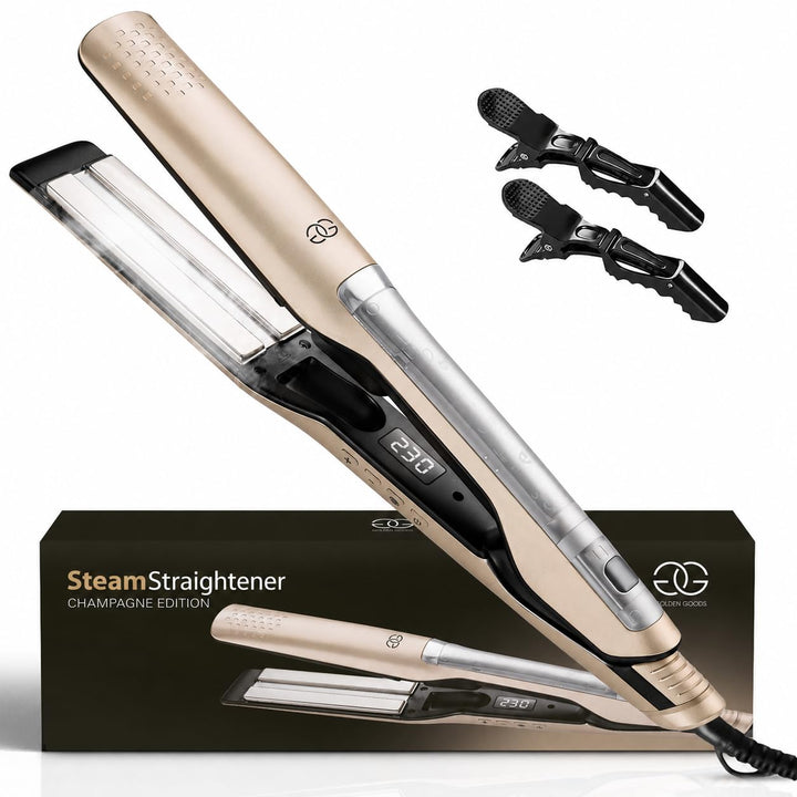 Glätteisen 2-in-1 Professionelles Haarglätter Lockenstab GOLDEN GOODS - Dampfglätter, Hair Straighte