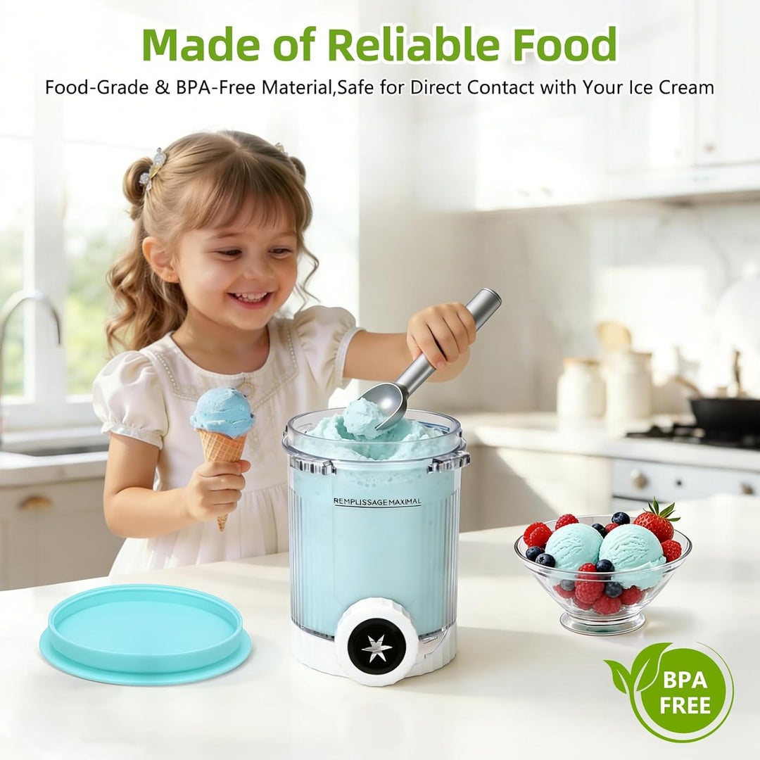 4 Stück Behälter für Ninja Swirl CREAMi,480 ml Creami Tubs Kompatibel mit Ninja CREAMi Softeismaschi