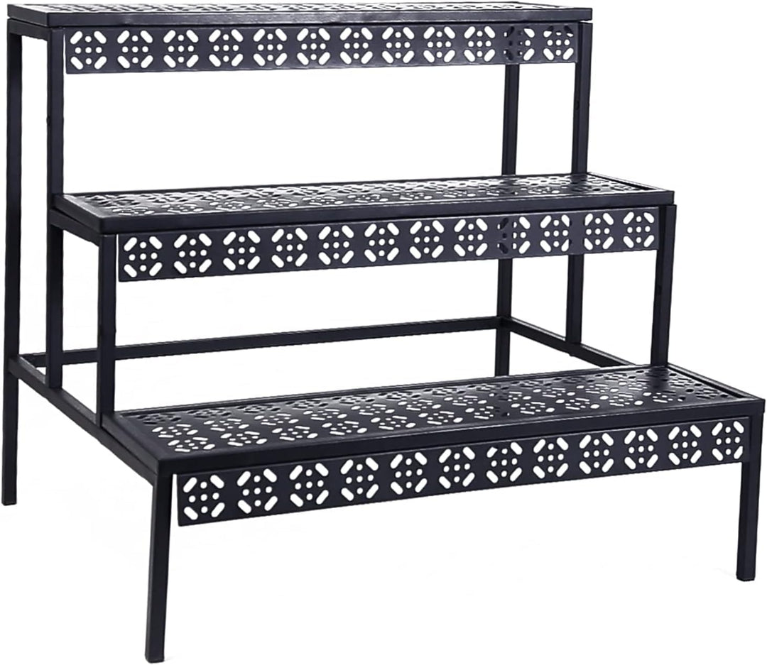 3 Stufen Metall Blumentreppe, Pflanzentreppe Blumenbank, Pflanzenregal Blumenregal, Pflanzenständer