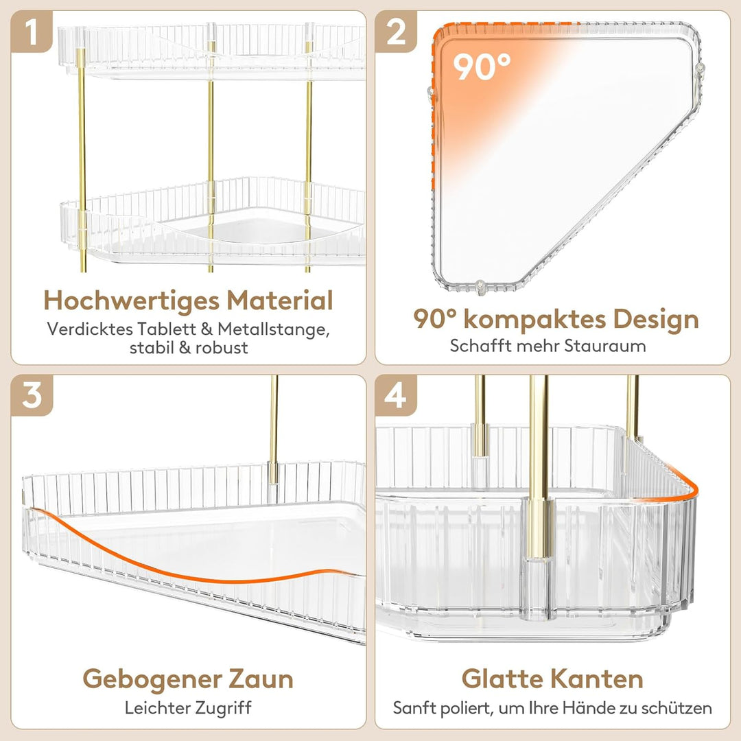Lifewit Make Up Organizer, 3 Stufen Schminktisch Organizer, Stabil Eck-Mehrzweck-Regal für Parfüm/Ha