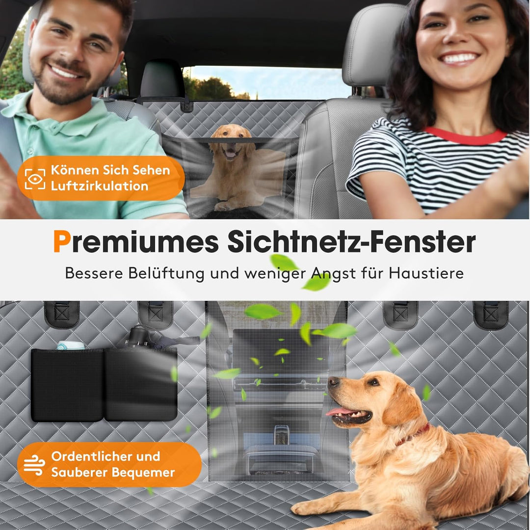 JOEJOY Hundedecke Auto Rückbank,Hundedecke Auto mit Sichtfenster und Seitenschutz, rutschfest, Wasse