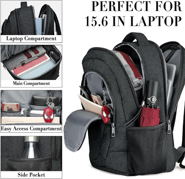 BIKROD Rucksack Herren, Schulrucksack Jungen Teenager, Wasserdichtem Schule 15.6 Zoll Laptop Rucksac