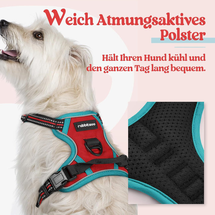 rabbitgoo Hundegeschirr Kleine Hunde, Anti Zug Geschirr mit Kontrolle, No Pull Verstellbar Hundegesc