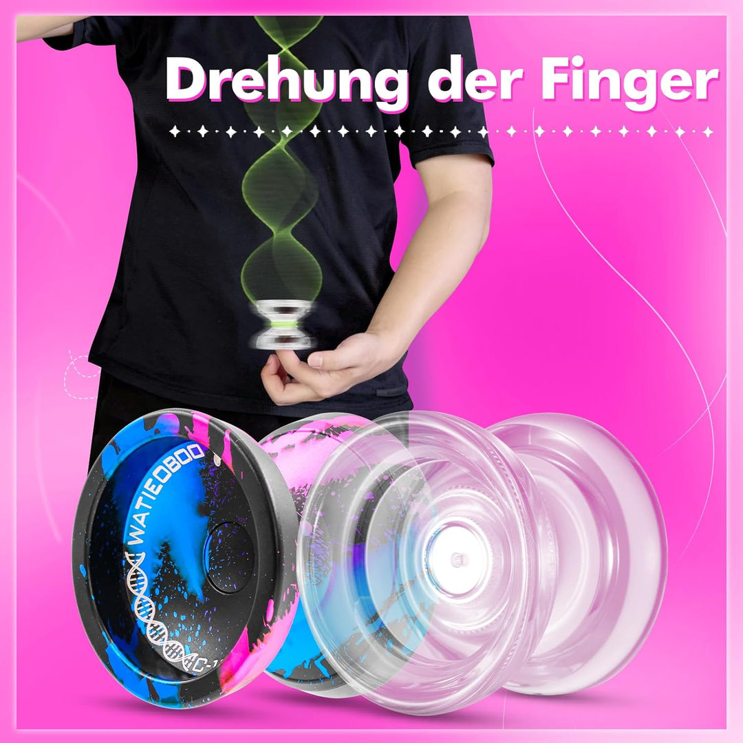 WATIEOBOO Dual-Purpose yoyo - C130 Professional Non-Rresponsive yoyos & P02 Responsive yo-yo, Alloy