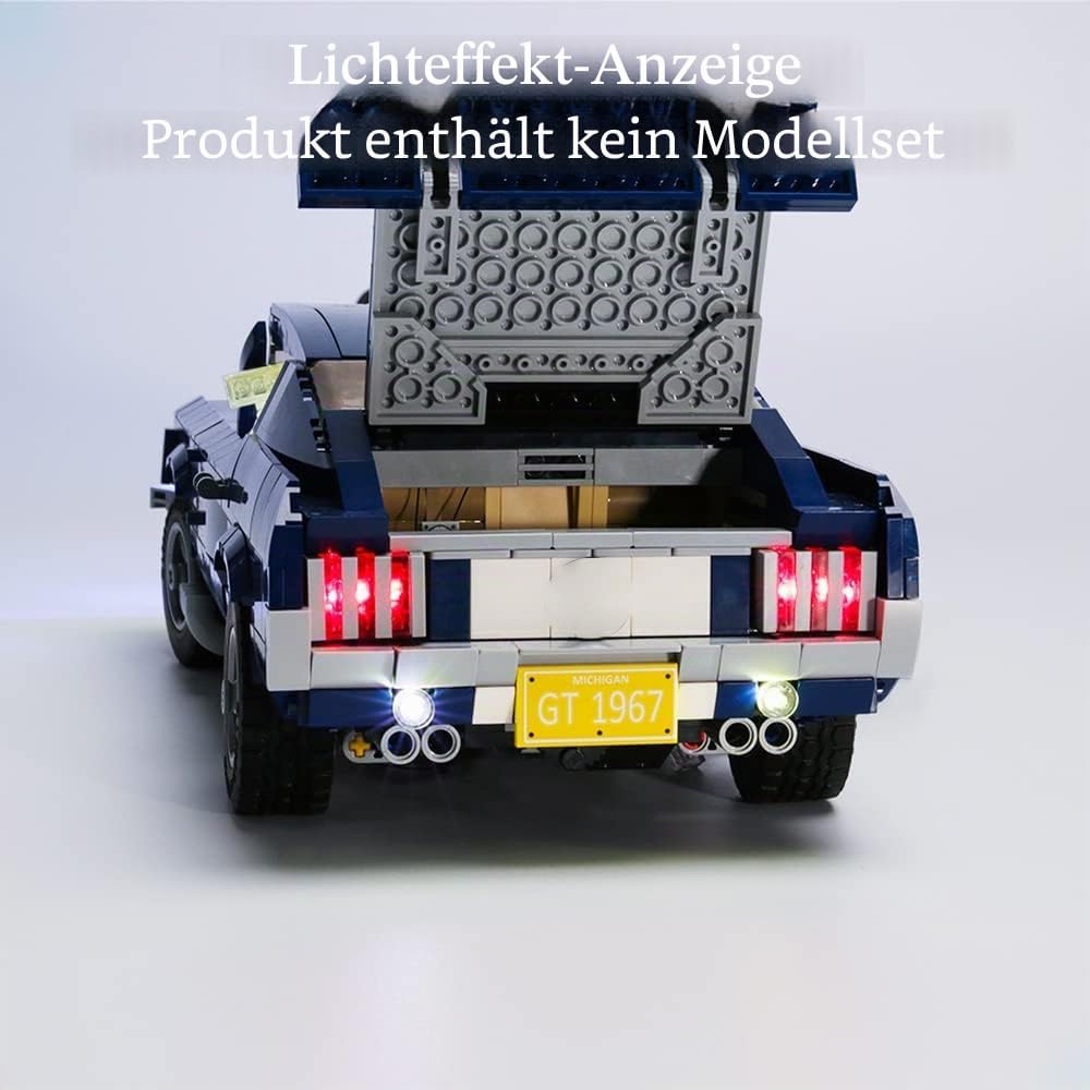 GEAMENT Verbesserte Version Blocks LED Licht-Set für Creator Expert Ford Mustang Car Building Model