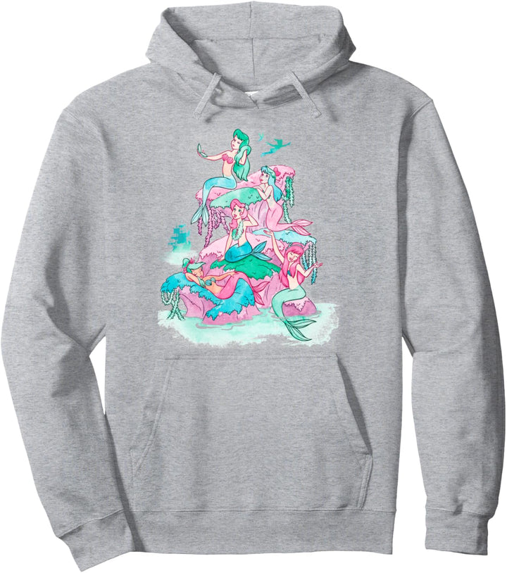 Disney Peter Pan Mermaids Watercolor Retro Pullover Hoodie