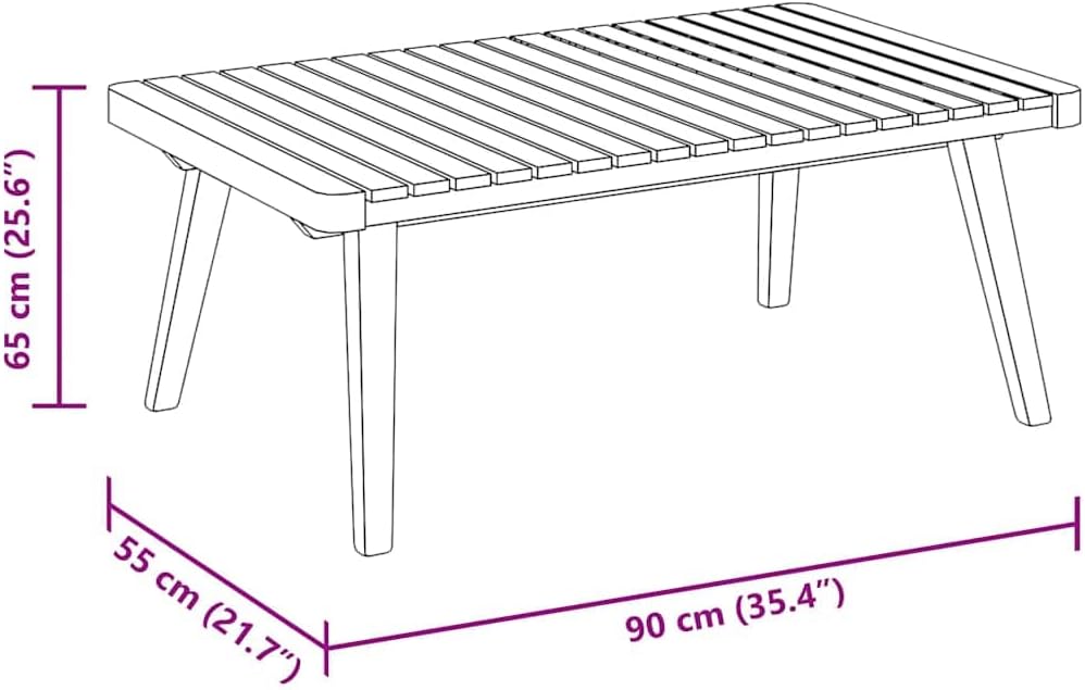 vidaXL Akazienholz Massiv Garten Couchtisch Beistelltisch Teetisch Gartentisch Holztisch Massivholzt