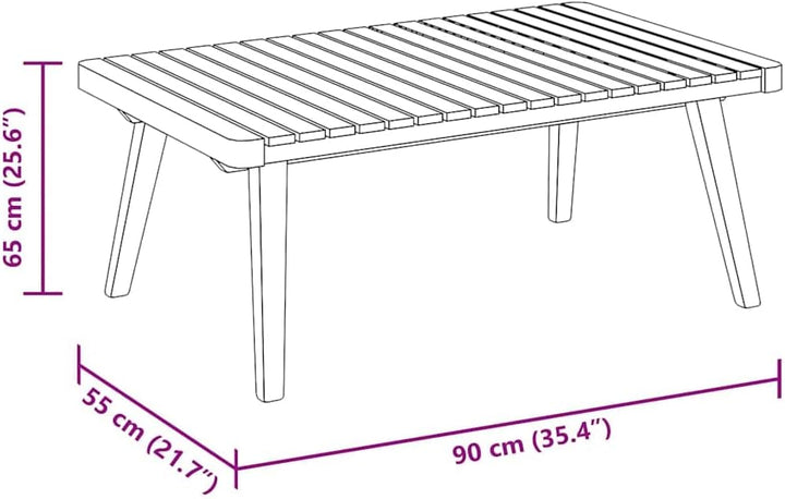 vidaXL Akazienholz Massiv Garten Couchtisch Beistelltisch Teetisch Gartentisch Holztisch Massivholzt