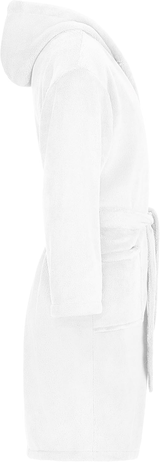 Bettenfee Kinder Bademantel Kuschel Soft Fleece Microfaser mit Kaputze & Taschen Jungen, Mädchen Kin